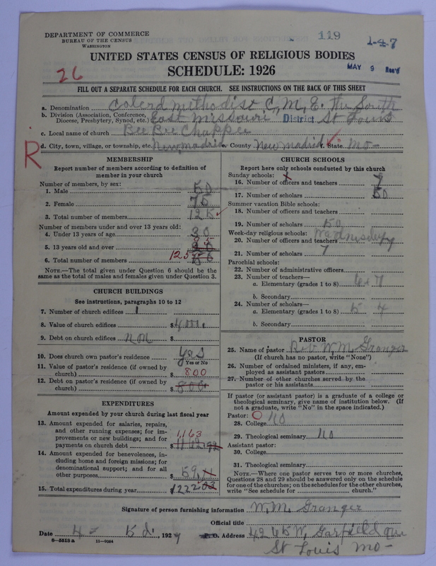 Scan of Colored Methodist Episcopal Church: 119