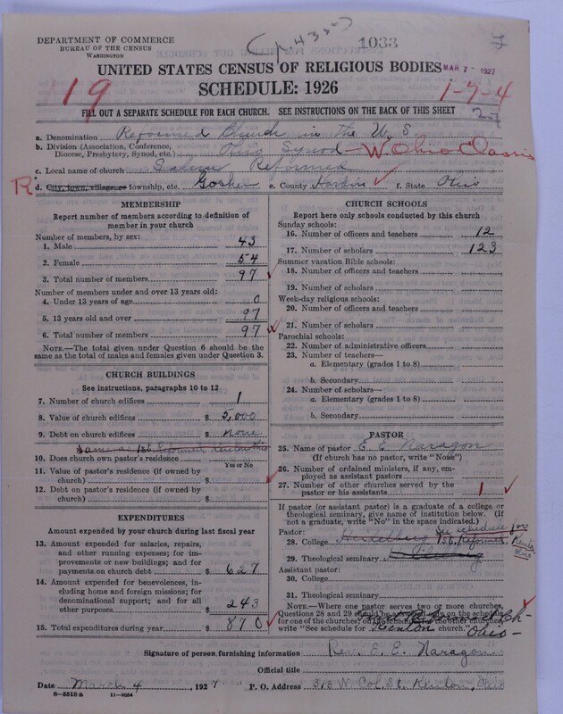 Scan of Reformed Church in the United States: 1033