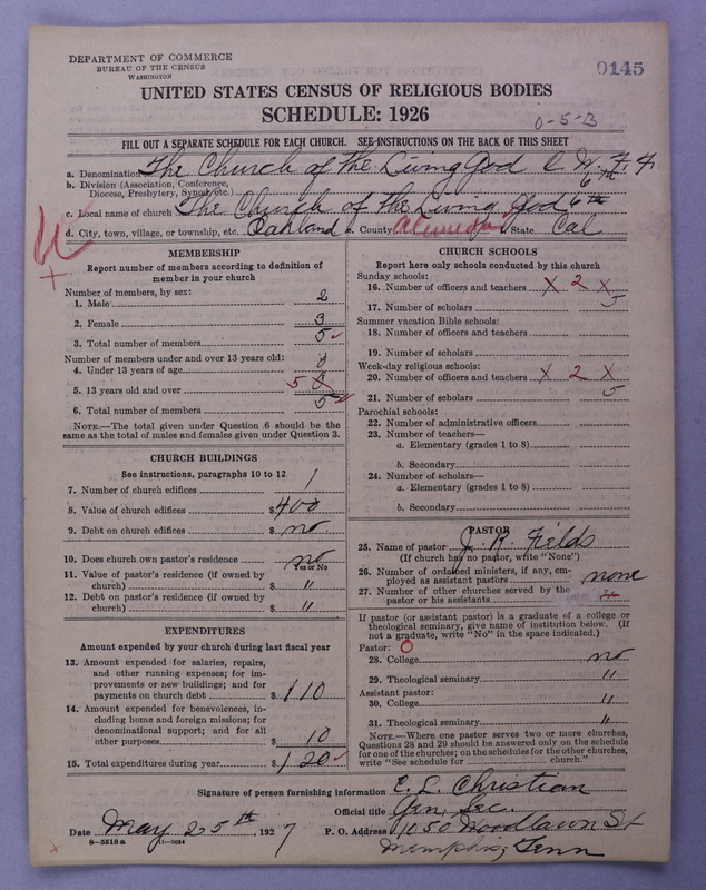 Scan of Church of the Living God, Christian Workers for Fellowship: 145