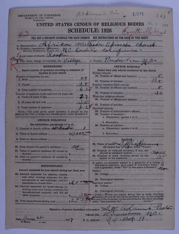Scan of African Methodist Episcopal Church: 1501