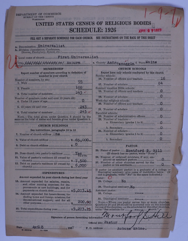 Scan of Universalist Church: 2