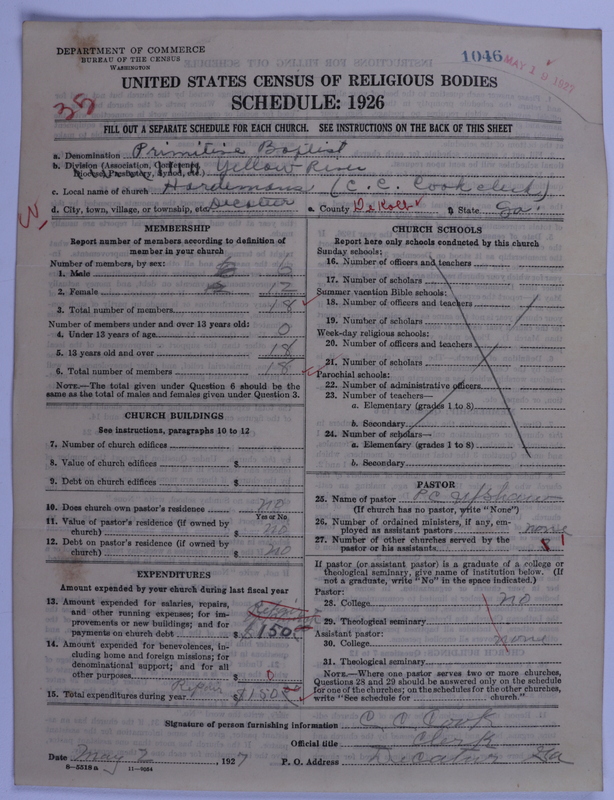 Scan of Primitive Baptists: 1046