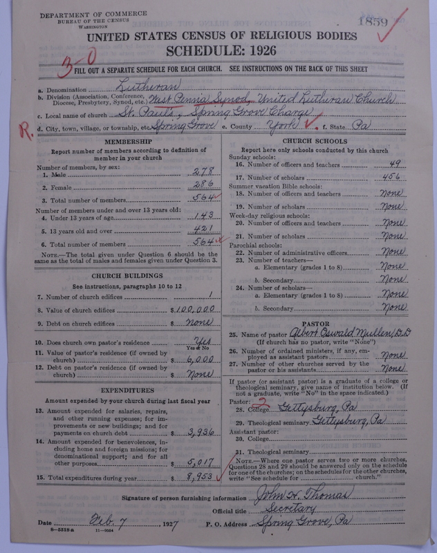 Scan of United Lutheran Church in America: 1859