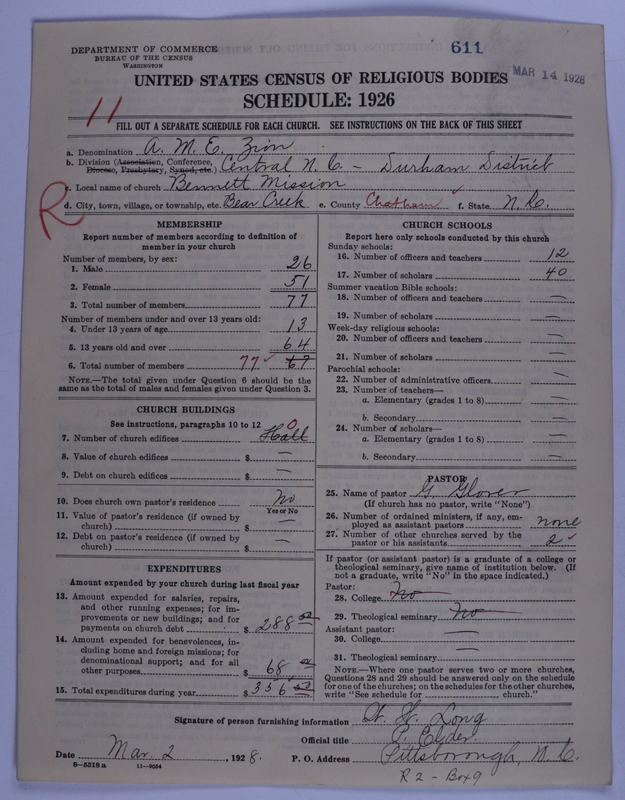 Scan of African Methodist Episcopal Zion Church: 611