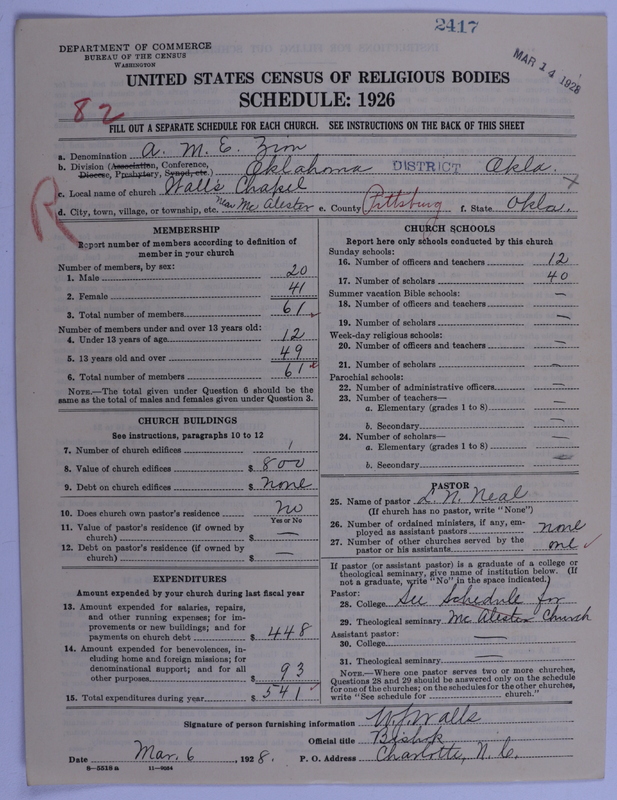 Scan of African Methodist Episcopal Zion Church: 2417