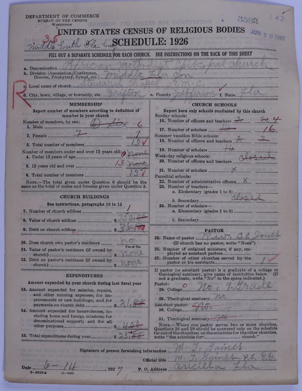 Scan of African Methodist Episcopal Church: 3582