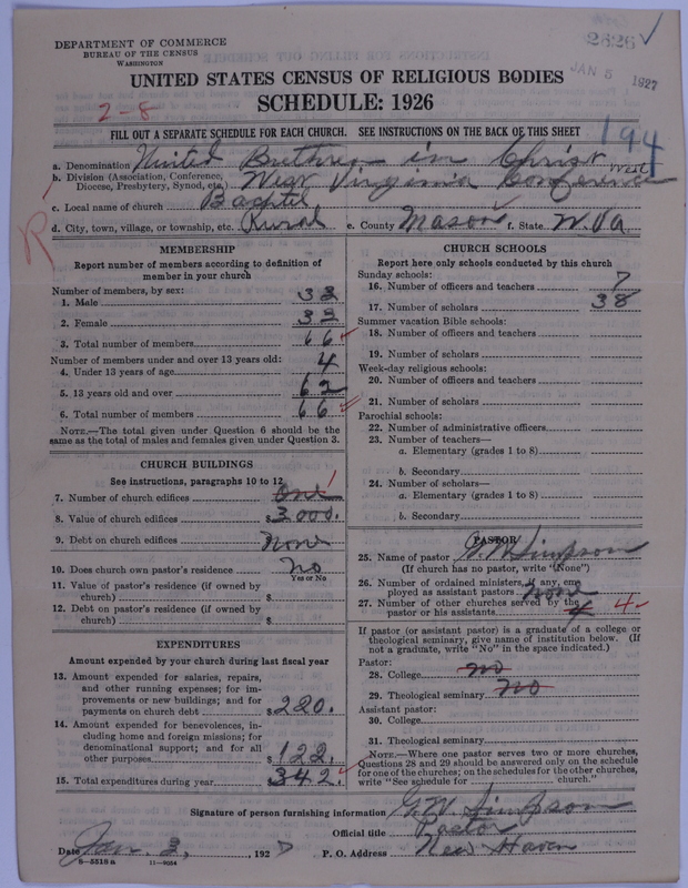 Scan of Church of the United Brethren in Christ: 2626
