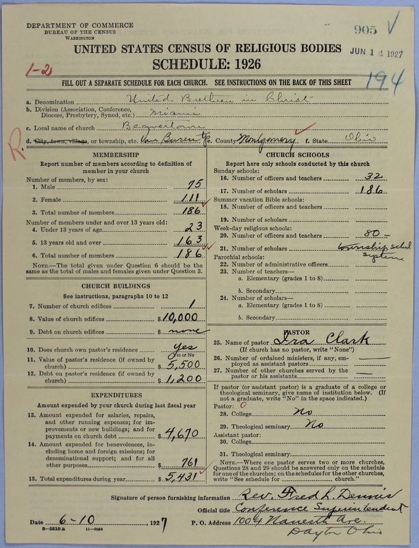 Scan of Church of the United Brethren in Christ: 905