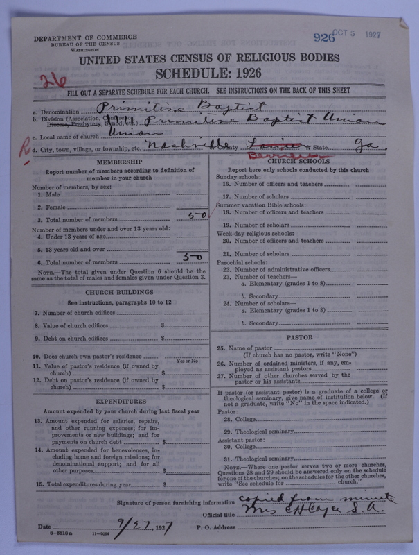 Scan of Primitive Baptists: 926