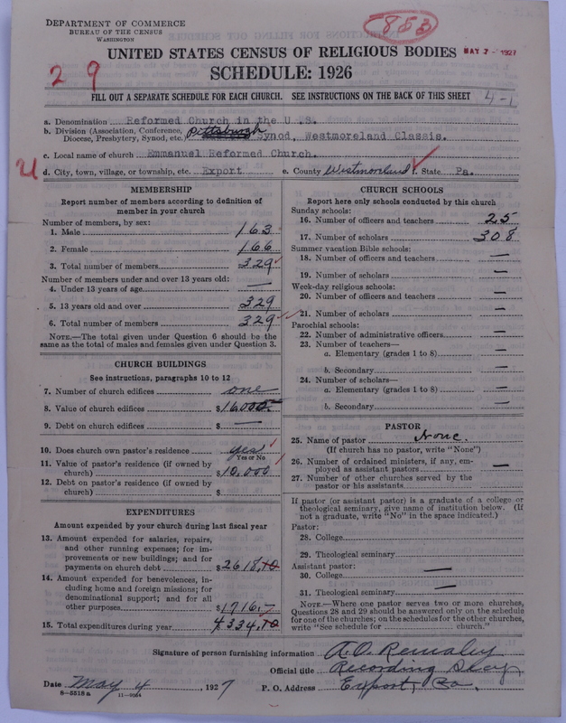 Scan of Reformed Church in the United States: 853