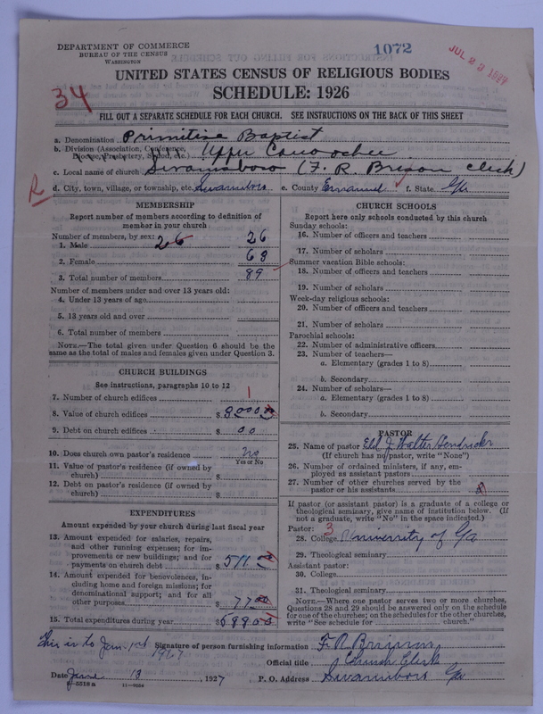 Scan of Primitive Baptists: 1072