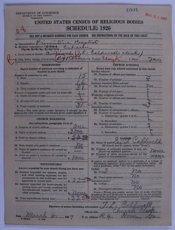 Scan of Primitive Baptists: 1091