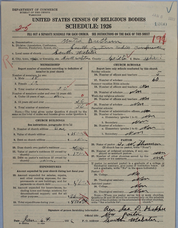 Scan of Church of the United Brethren in Christ: 1000