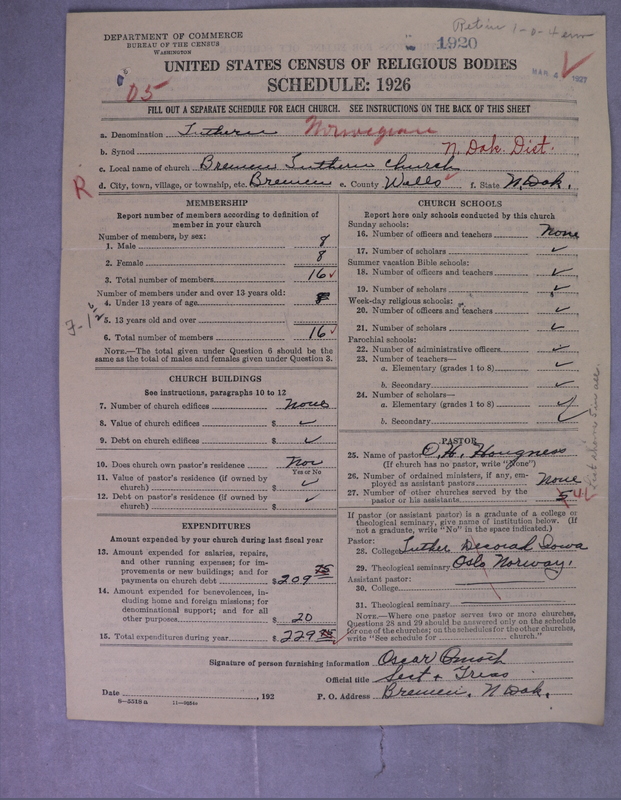 Scan of Norwegian Lutheran Church of America: 1920