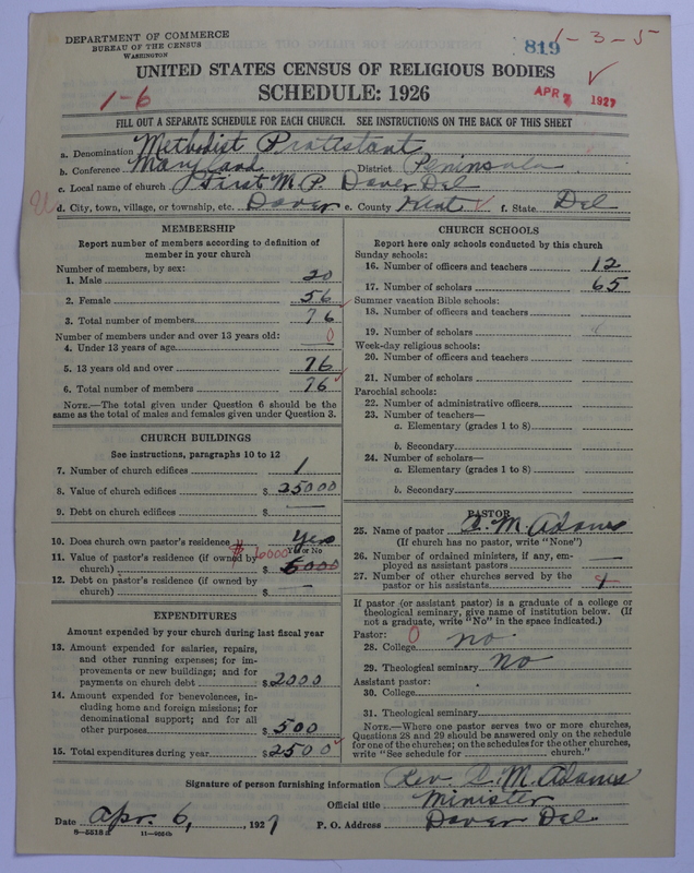 Scan of Methodist Protestant Church: 819