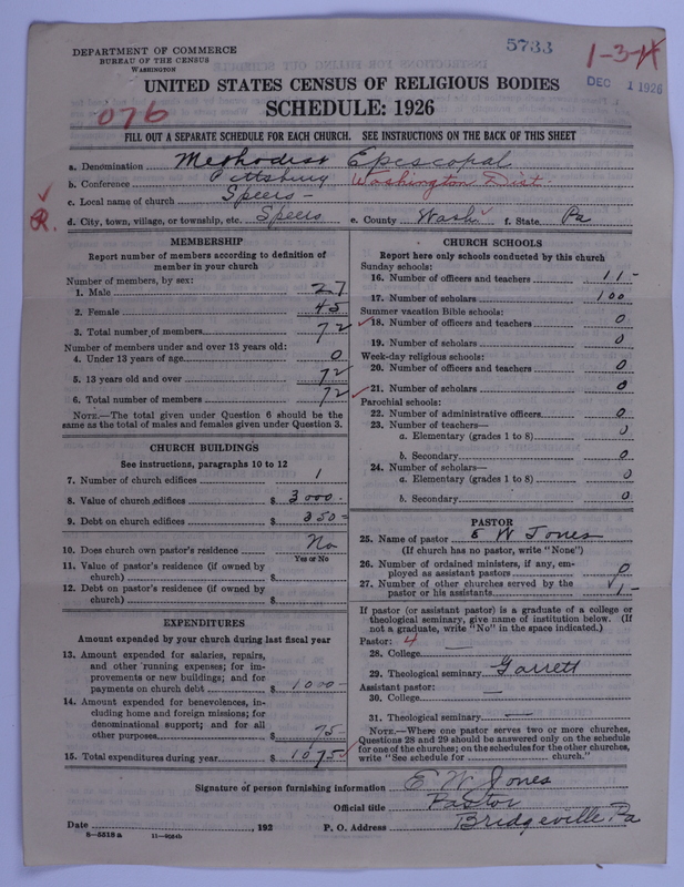 Scan of Methodist Episcopal Church: 5733