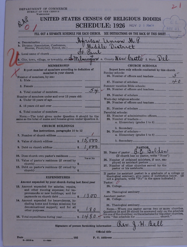 Scan of African Union Methodist Protestant Church: 21