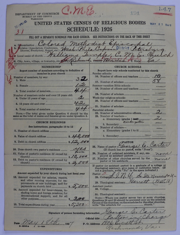 Scan of Colored Methodist Episcopal Church: 191