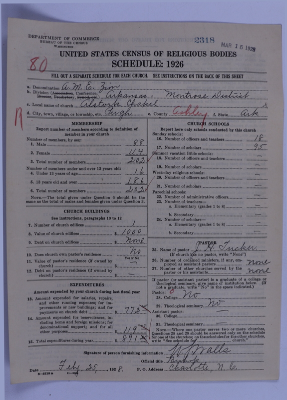 Scan of African Methodist Episcopal Zion Church: 2318