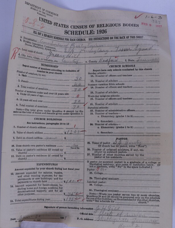 Scan of Cumberland Presbyterian Church: 343