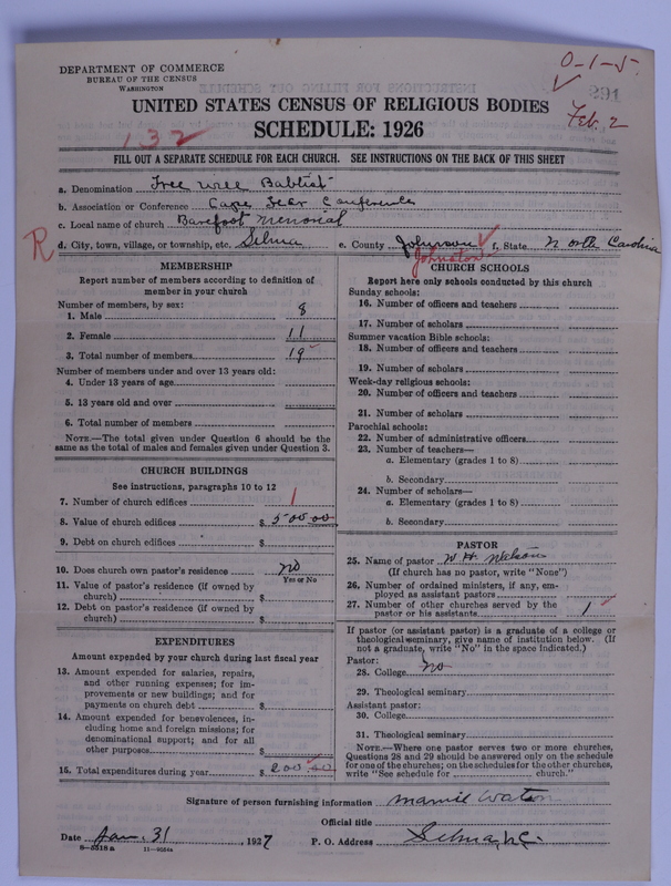 Scan of Free Will Baptists: 291