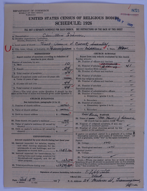 Scan of Church of Christ, Scientist: 833