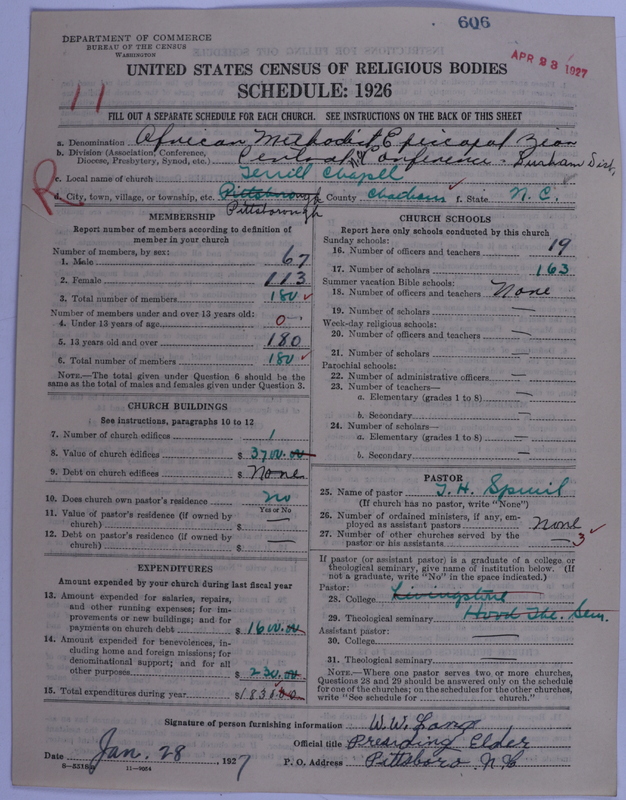 Scan of African Methodist Episcopal Zion Church: 606