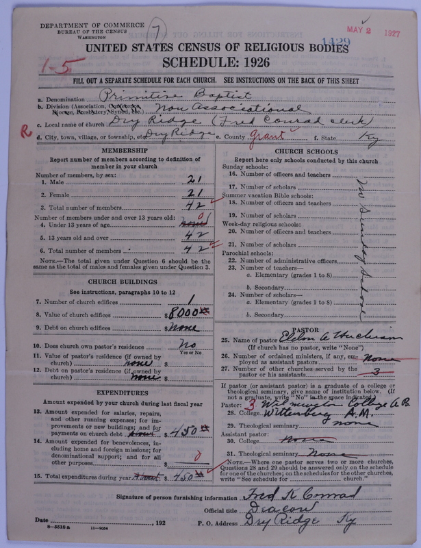 Scan of Primitive Baptists: 1429