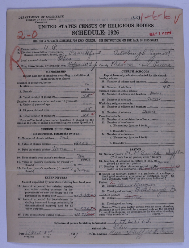 Scan of United Presbyterian Church of North America: 221