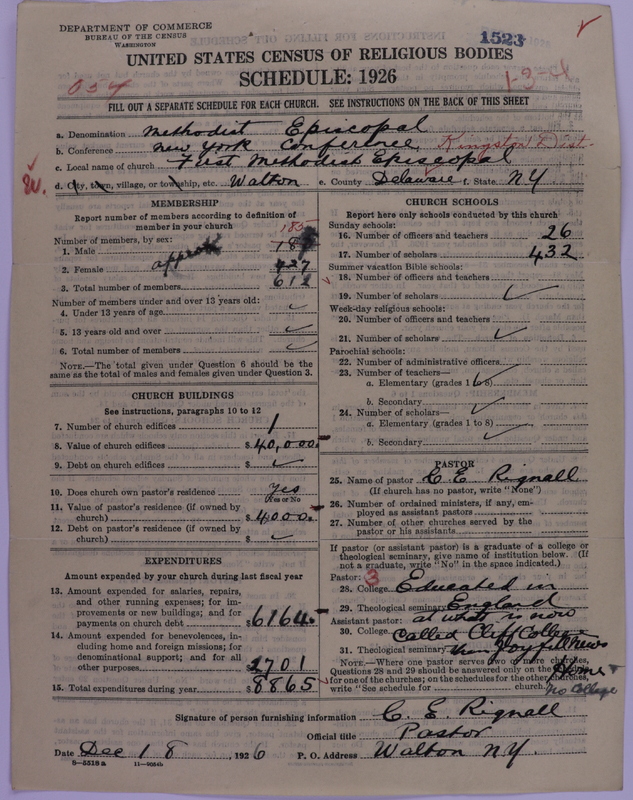 Scan of Methodist Episcopal Church: 1523