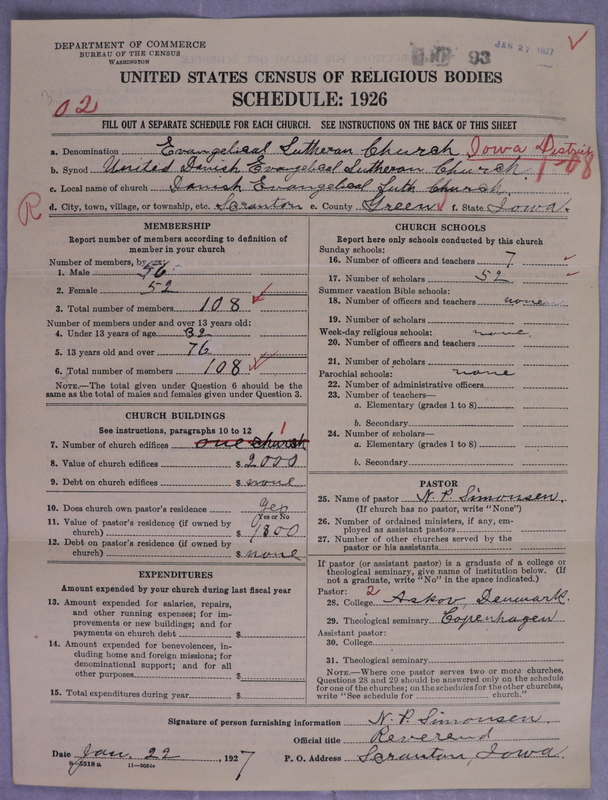 Scan of United Danish Evangelical Lutheran Church in America: 93
