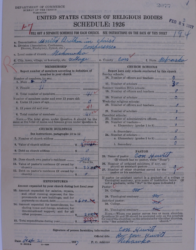 Scan of Church of the United Brethren in Christ: 2077