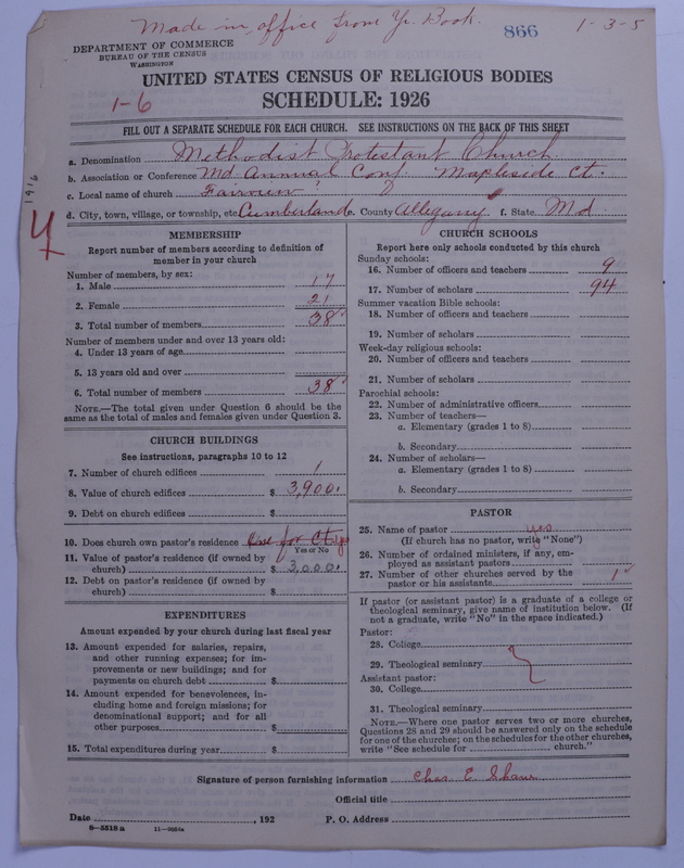 Scan of Methodist Protestant Church: 866