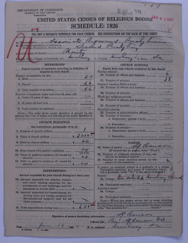 Scan of Associate Reformed Presbyterian Church: 78