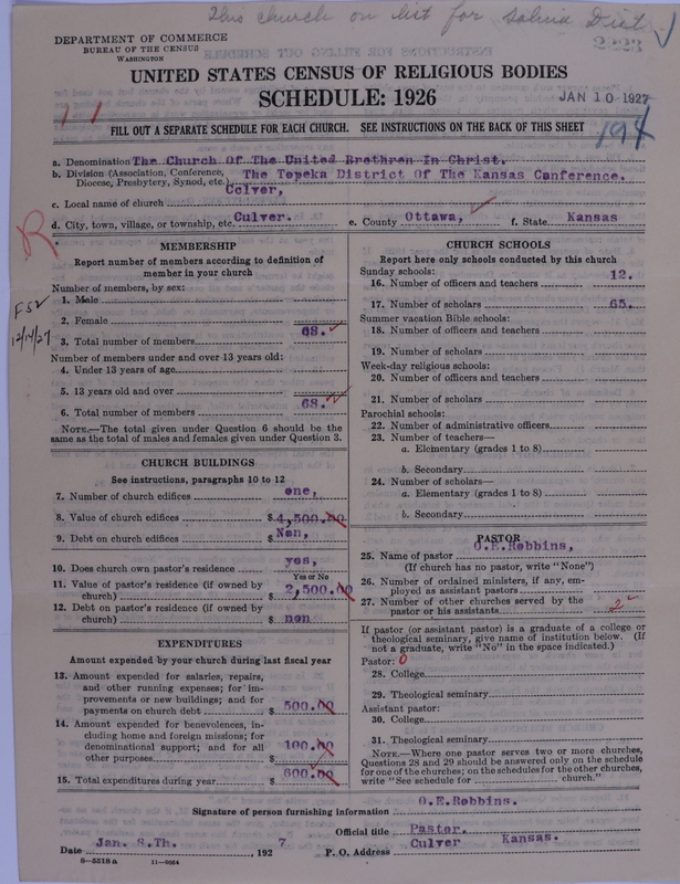 Scan of Church of the United Brethren in Christ: 2223