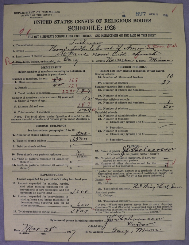 Scan of Norwegian Lutheran Church of America: 897