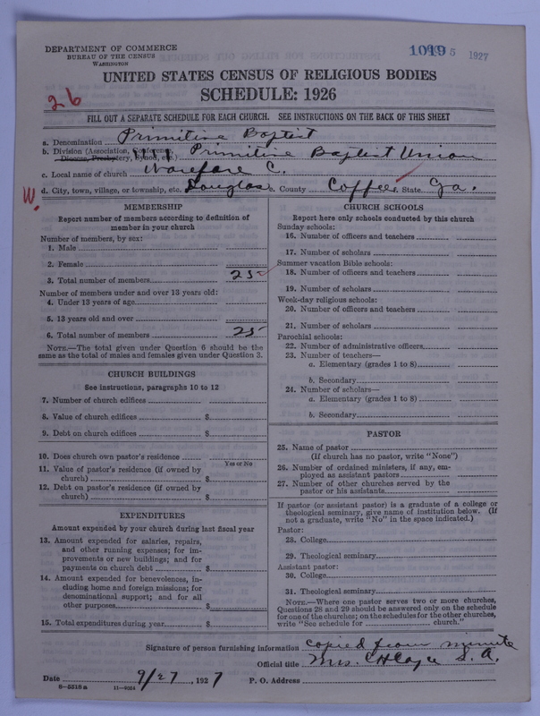 Scan of Primitive Baptists: 1019