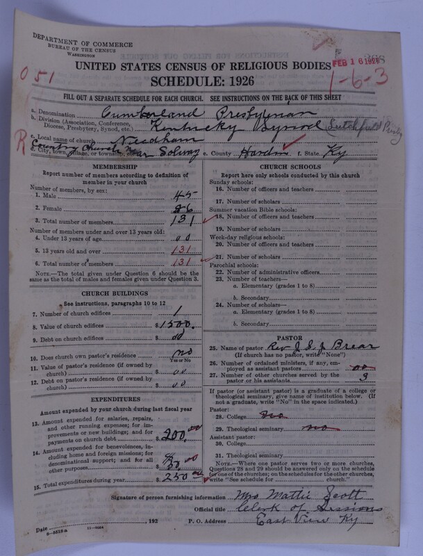 Scan of Cumberland Presbyterian Church: 268