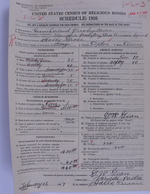 Scan of Cumberland Presbyterian Church: 672