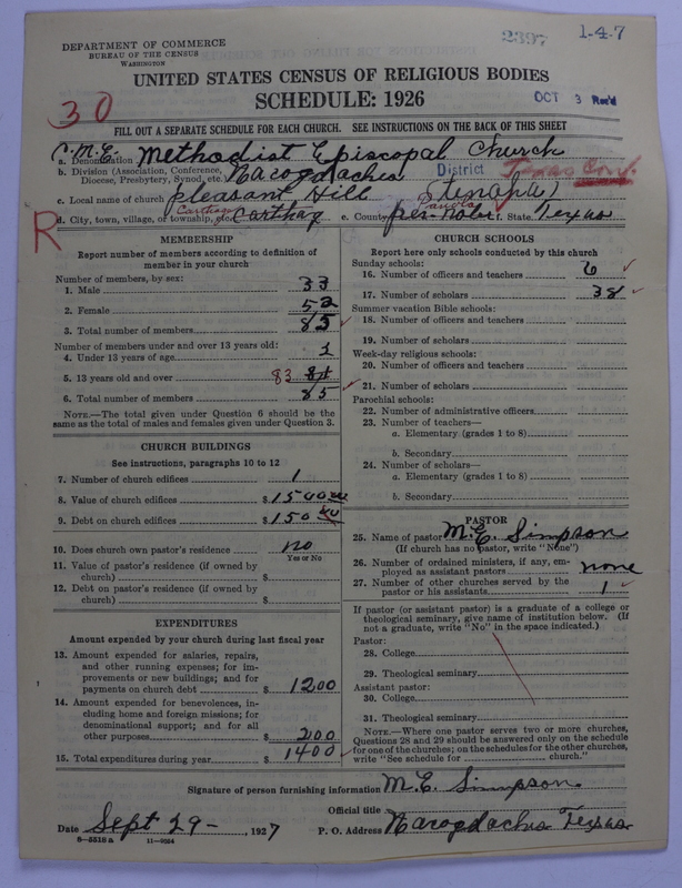 Scan of Colored Methodist Episcopal Church: 2397