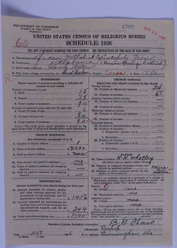 Scan of African Methodist Episcopal Zion Church: 1797