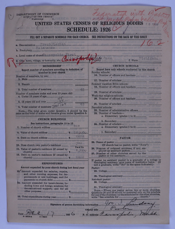 Scan of Federated Churches:
