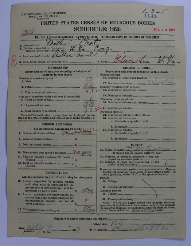 Scan of Methodist Protestant Church: 1143