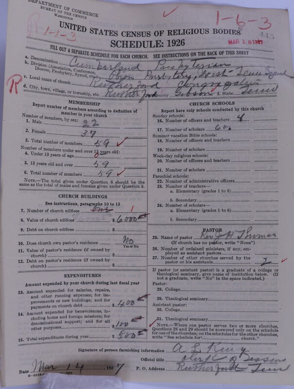 Scan of Cumberland Presbyterian Church: 445
