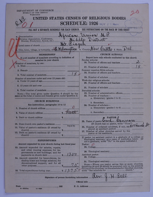 Scan of African Union Methodist Protestant Church: 20