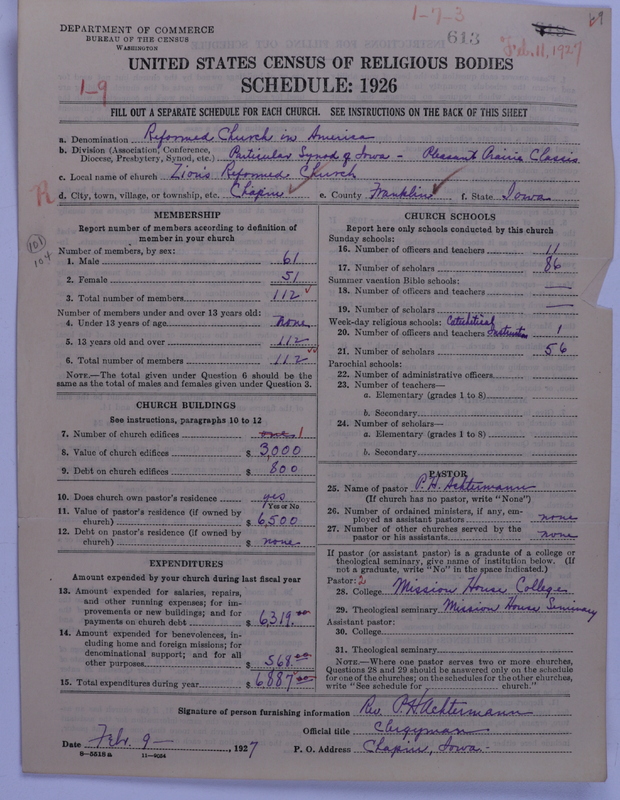 Scan of Reformed Church in America: 613