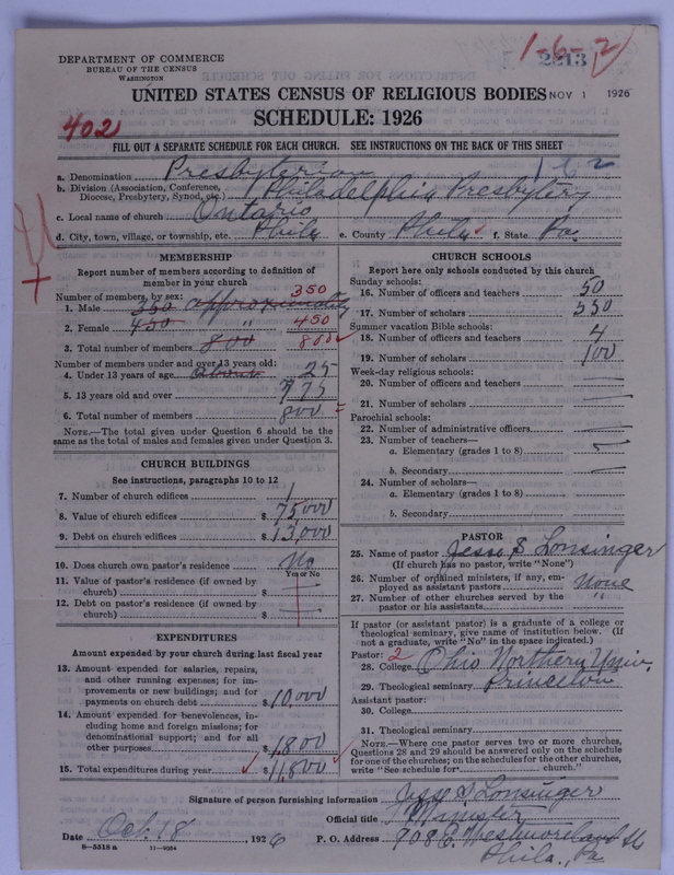 Scan of Presbyterian Church in the United States of America: 2213