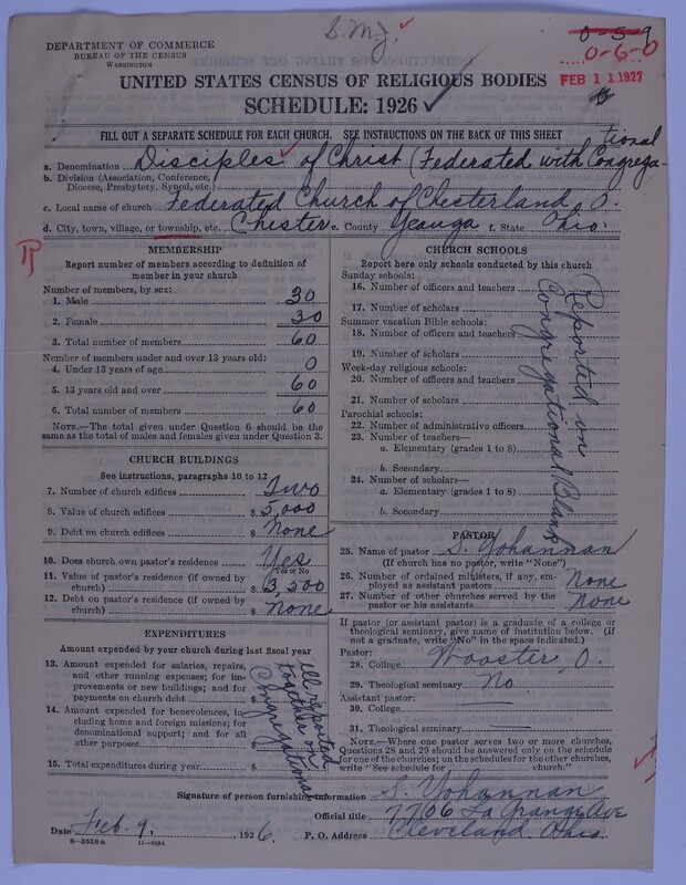 Scan of Federated Churches:
