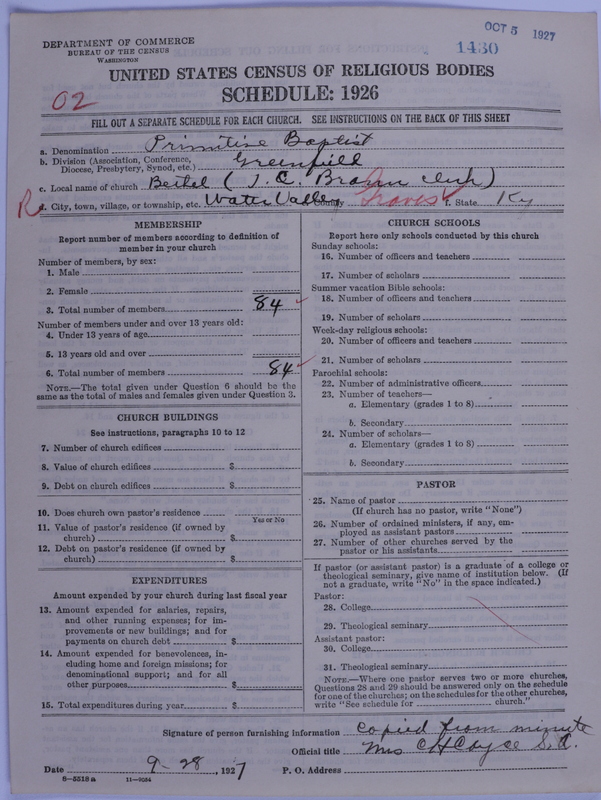 Scan of Primitive Baptists: 1430
