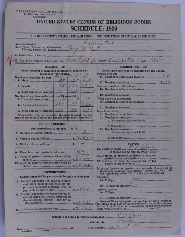Scan of Federated Churches: 291
